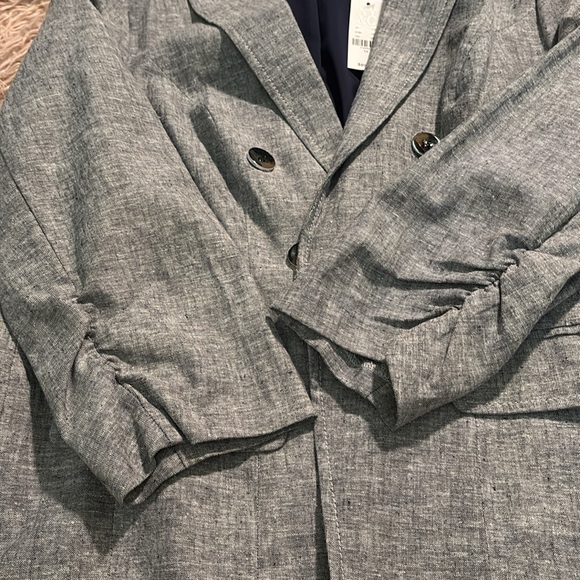 NWT New York & Company-7th Avenue Design Studio Linen Blend 3/4 Sleeve Blazer - Picture 10 of 13